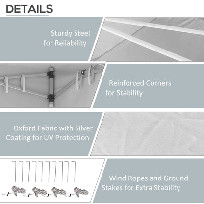 20' x 10' Folding Pop Up Canopy Tent with Sidewalls, Windows, Weight Bags and Carrying Bag, White
