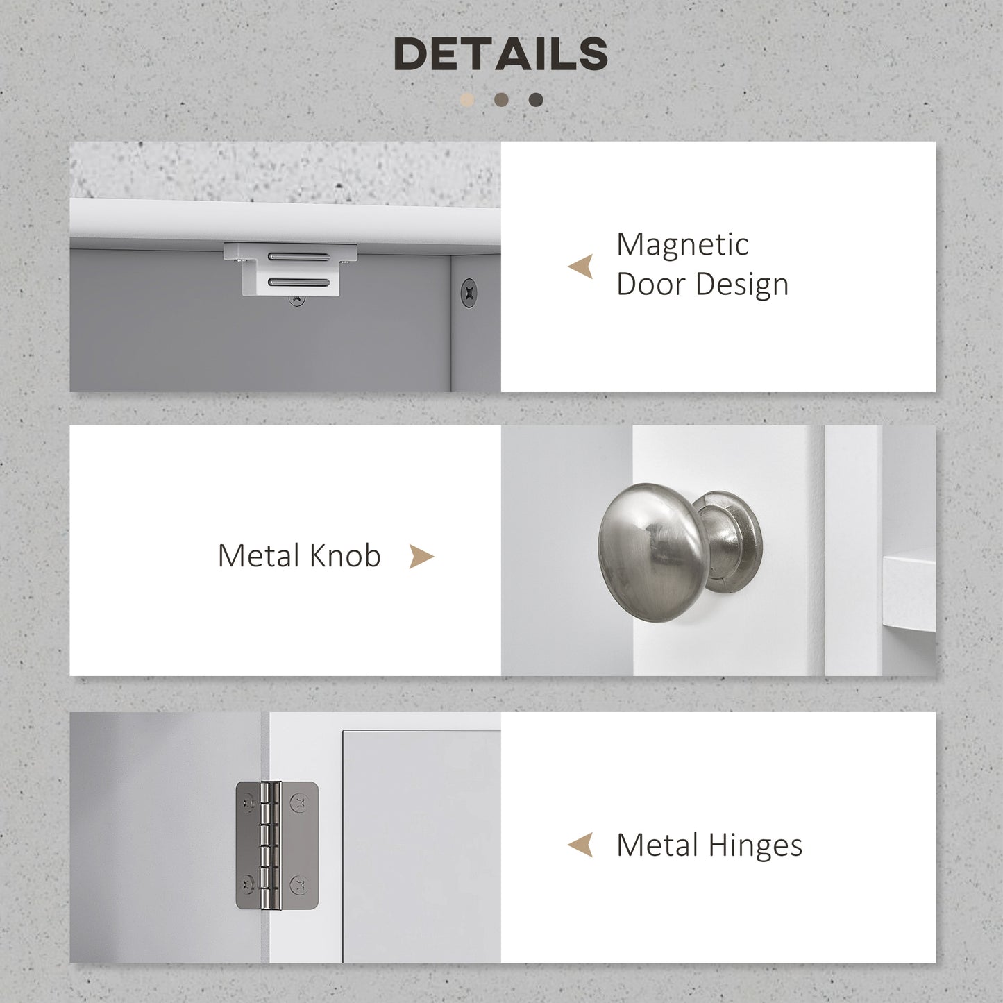 Wall-Mounted Medicine Cabinet, Bathroom Mirror Cabinet with Doors and Storage Shelves, White