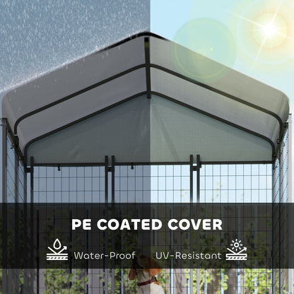 Outdoor Dog Kennel with Waterproof UV-Resistant Cover, 6 x 4 x 6 ft