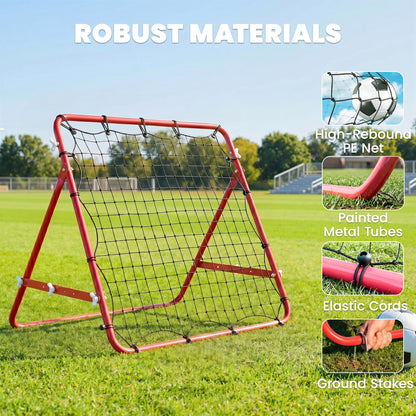 Volleyball Rebounder Net Football Training Aid Kickback Target Play Red
