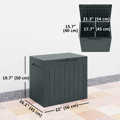 28 Gallon Deck Box, Resin Outdoor Storage Box with Handles, Waterproof and UV Resistant Storage Container