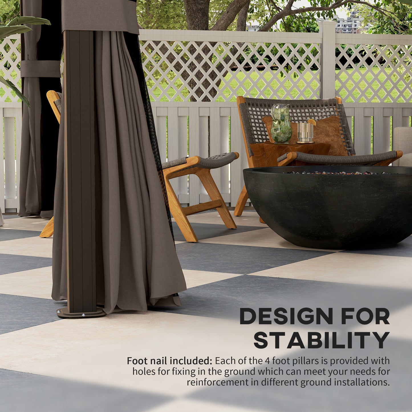 10' x 12' Deluxe Hardtop Gazebo Aluminum Frame Patio Gazebo Garden Sun Shelter Outdoor Pavilion, Coffee