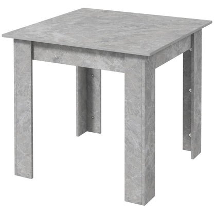 Square Dining Table, Modern Dining Room Table with Faux Cement Effect, Space Saving Small Kitchen Table, Cement Grey