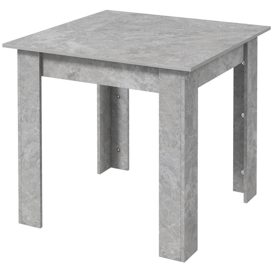 Square Dining Table, Modern Dining Room Table with Faux Cement Effect, Space Saving Small Kitchen Table, Cement Grey