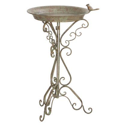 30" Tall Bird Bath with Bird Statue and Decorative Stand, Freestanding Vintage Garden BirdBath Bowl Pedestal