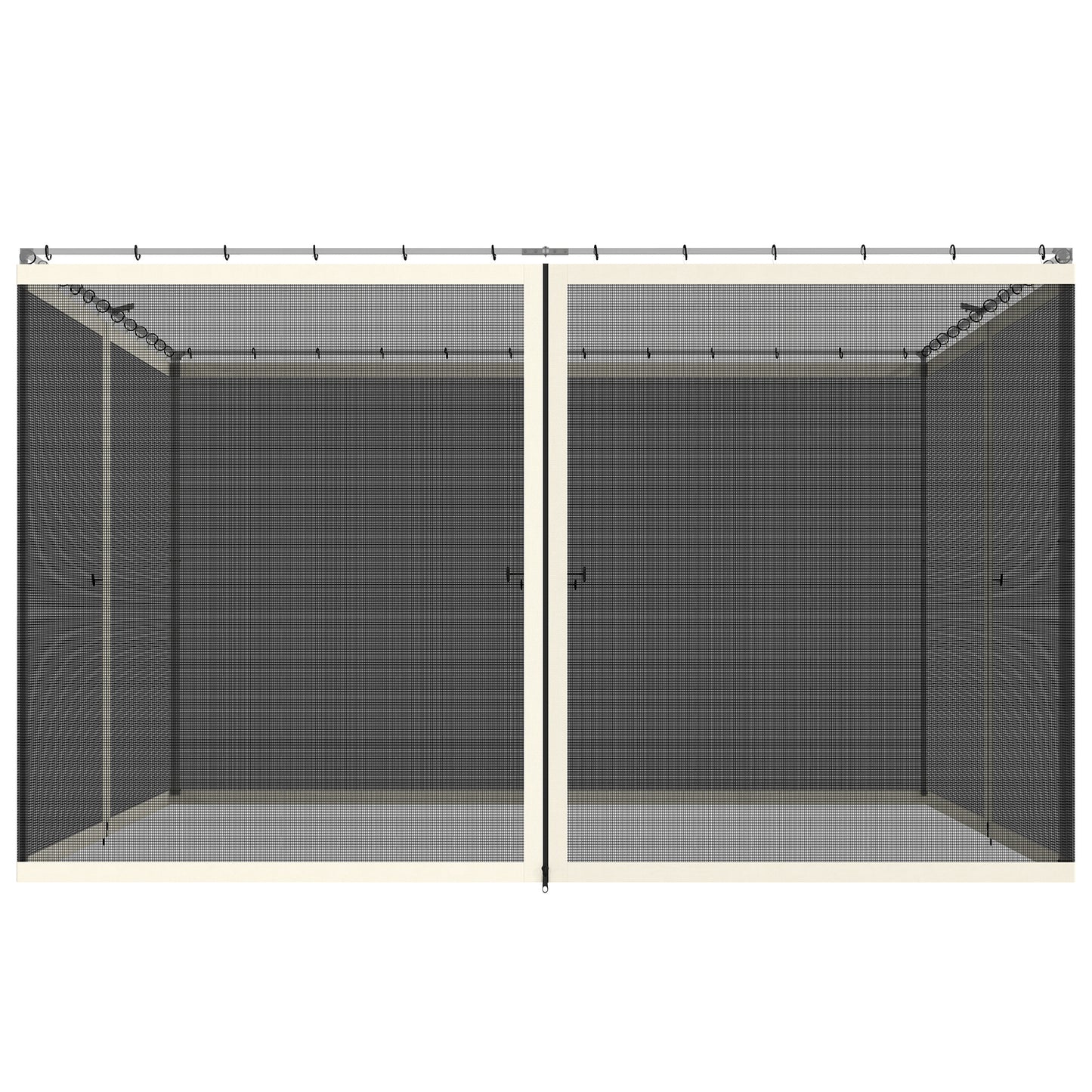 Replacement Mosquito Netting for Gazebo 10' x 12' Black Screen Walls for Canopy with Zippers, Cream White