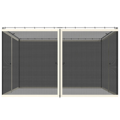Replacement Mosquito Netting for Gazebo 10' x 12' Black Screen Walls for Canopy with Zippers, Cream White