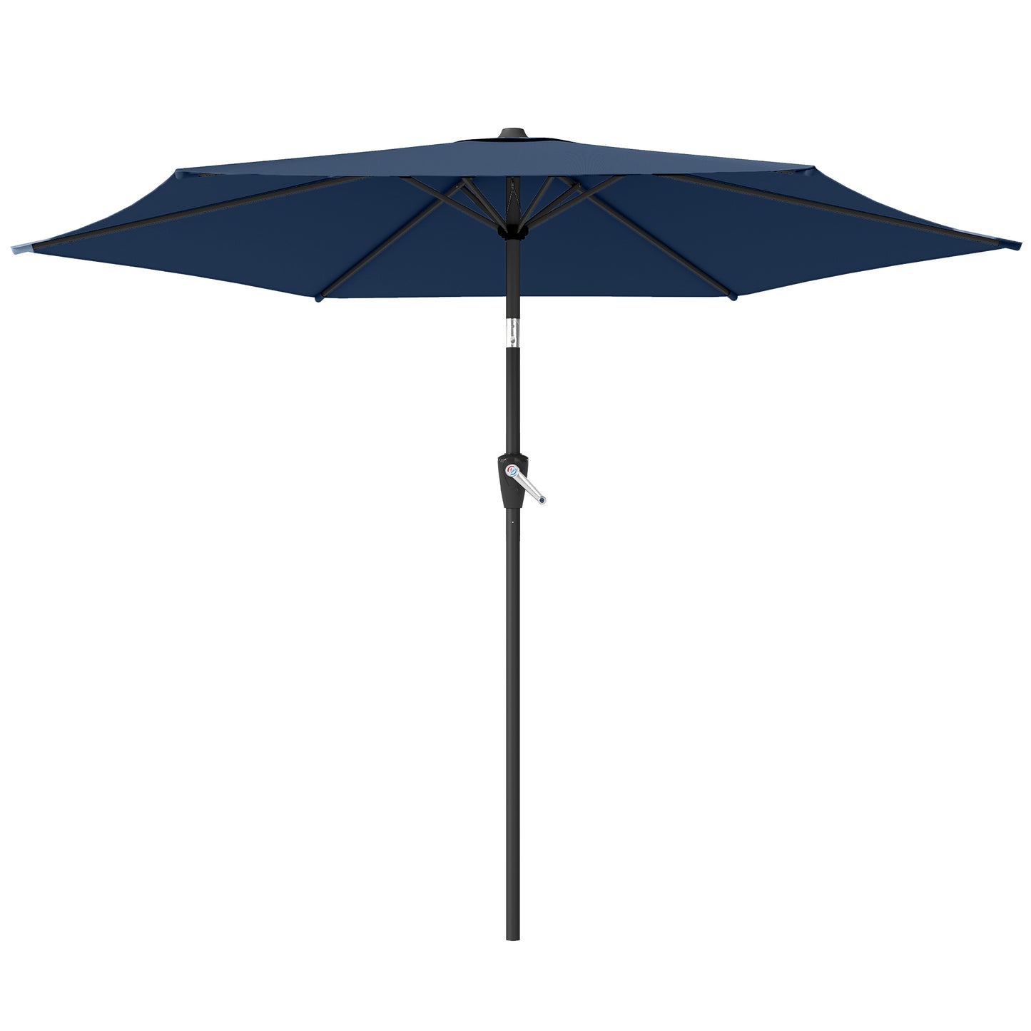 9FT Patio Umbrella, Outdoor Table Patio Umbrellith Tilt, Crank, 6 Ribs, UV Protection for Garden, Lawn, Deck, Backyard