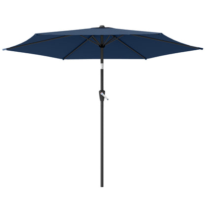 9FT Patio Umbrella, Outdoor Table Patio Umbrellith Tilt, Crank, 6 Ribs, UV Protection for Garden, Lawn, Deck, Backyard
