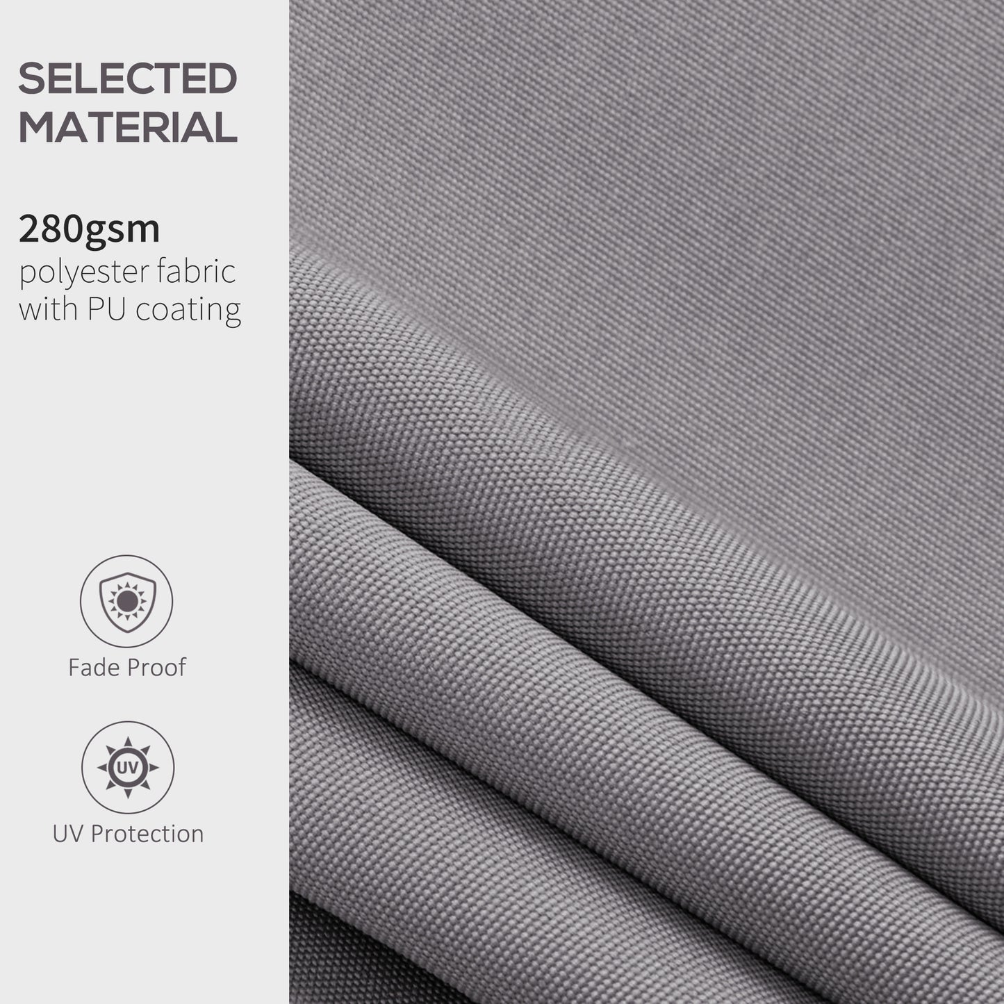11' x 10' Outdoor Sunshade Canopy Awning Cover, Retractable Awning Fabric Replacement, UV Protection, Light Grey
