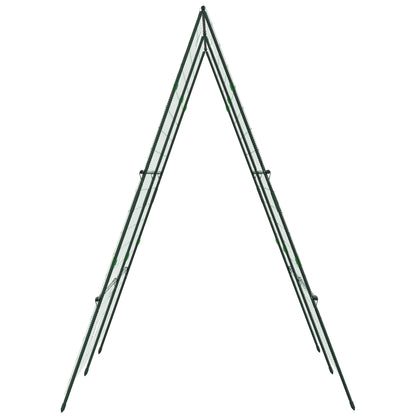 71" x 71" Metal Cucumber Trellis with Netting for Climbing Plants Vegetables, A Frame Tomato Plant Support Tomato Trellis for Vegetable Garden, Patio, Balcony, Green