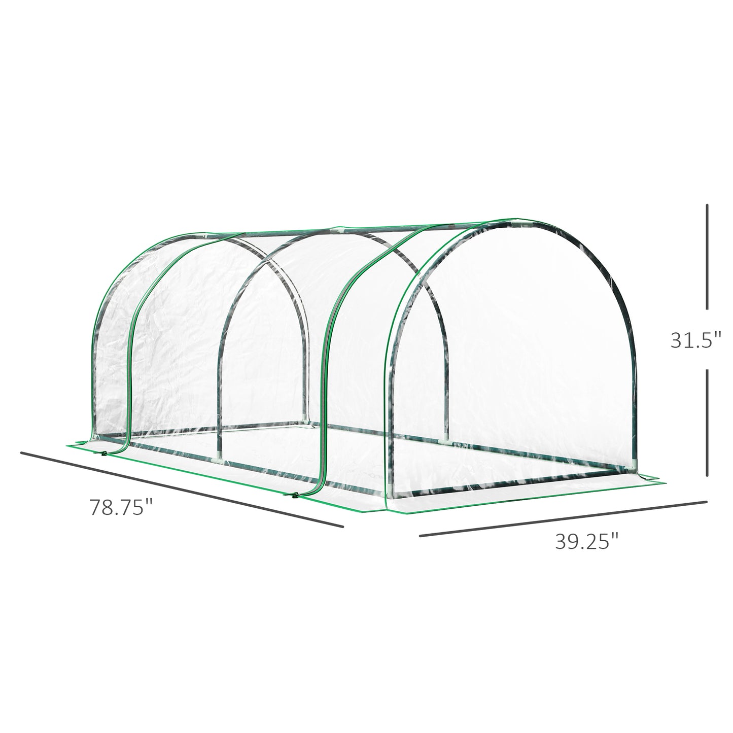 6' x 3' x 2.6' Mini Greenhouse Portable Hot House for Plants with Zippered Doors for Outdoor, Indoor, Garden, Clear