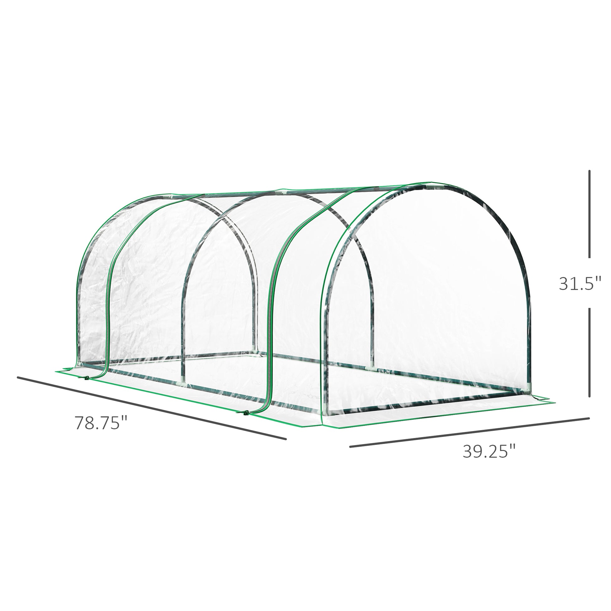 6' x 3' x 2.6' Mini Greenhouse Portable Hot House for Plants with Zippered Doors for Outdoor, Indoor, Garden, Clear