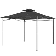 10' x 10' Gazebo, Soft Top Outdoor Gazebo with 2-Tier Roof, Metal Frame, Dark Grey