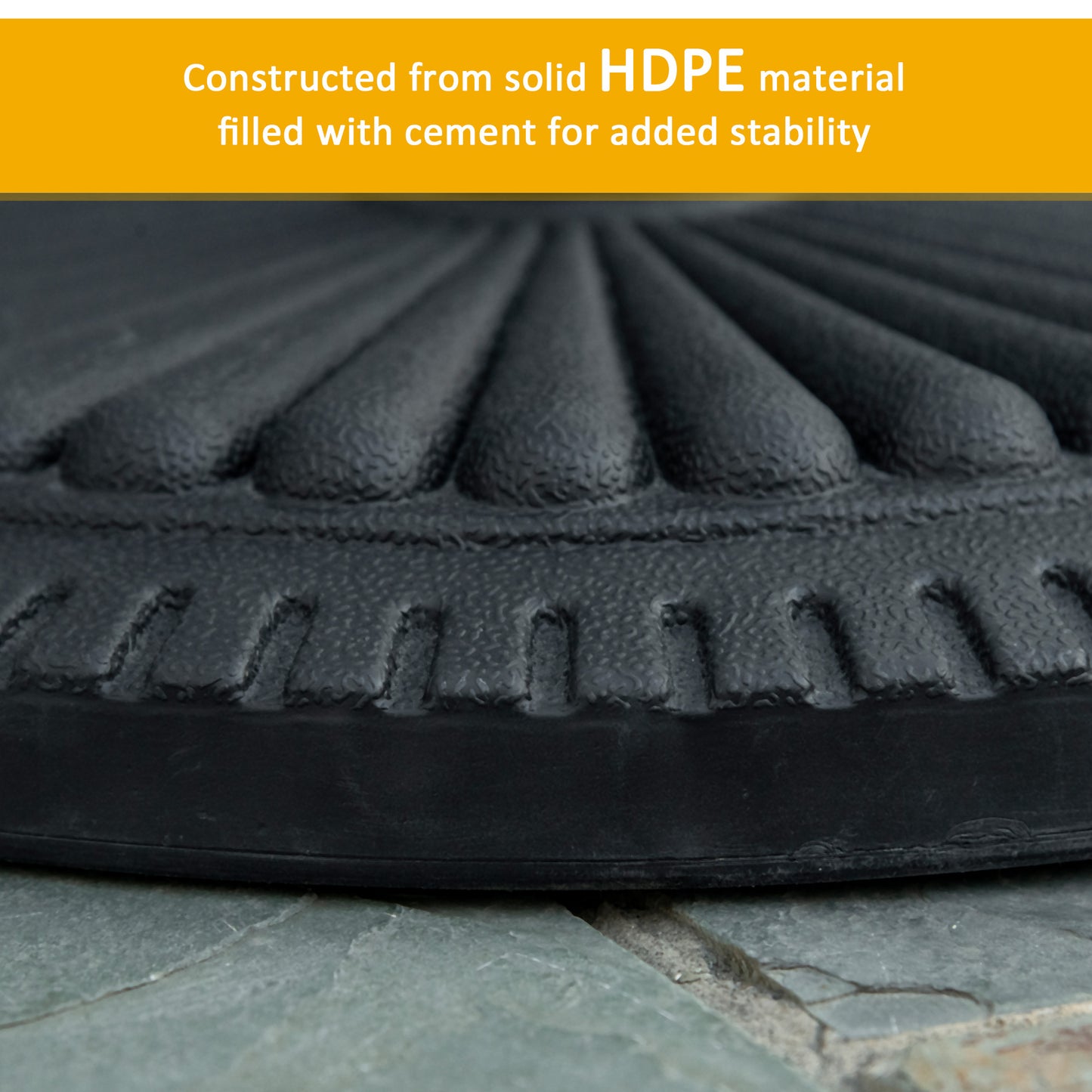 Patio Umbrella Base Stand, Round Cement Parasol Holder for Outdoor, Patio, Garden, Beach, Fits Φ1.4", Φ1.5" and Φ 2" Pole, Black