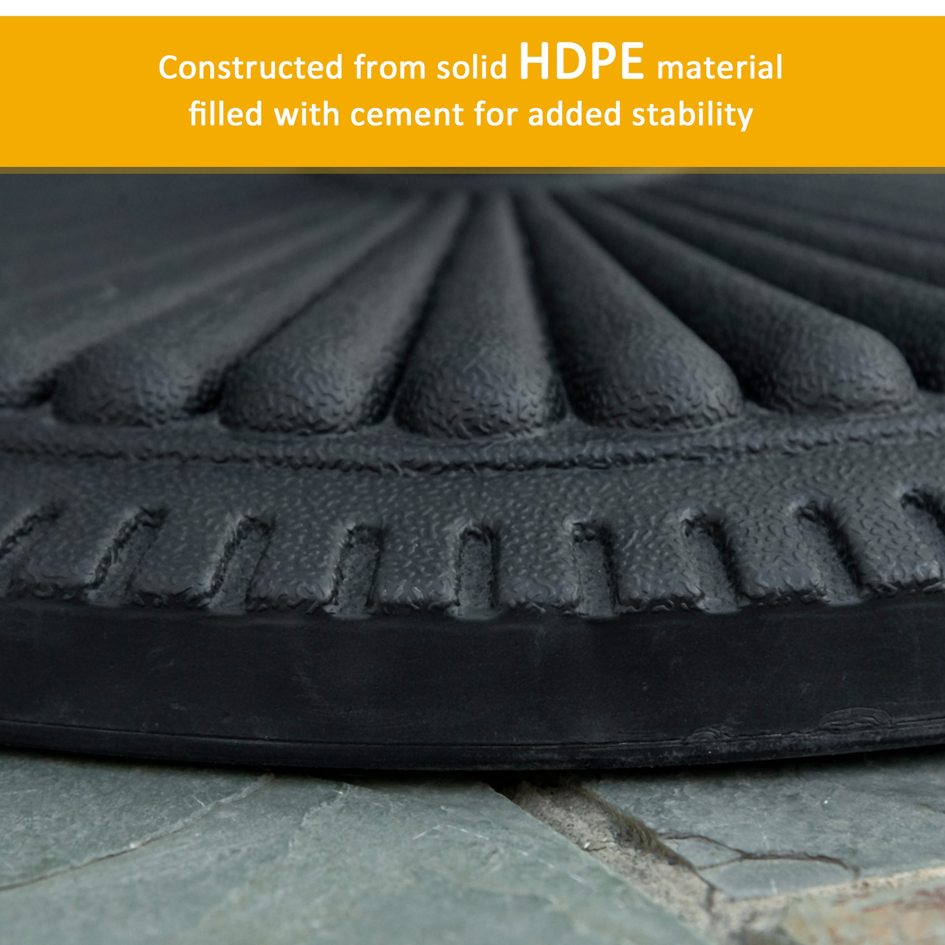 Patio Umbrella Base Stand, Round Cement Parasol Holder for Outdoor, Patio, Garden, Beach, Fits Φ1.4", Φ1.5" and Φ 2" Pole, Black