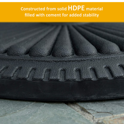 Patio Umbrella Base Stand, Round Cement Parasol Holder for Outdoor, Patio, Garden, Beach, Fits Φ1.4", Φ1.5" and Φ 2" Pole, Black