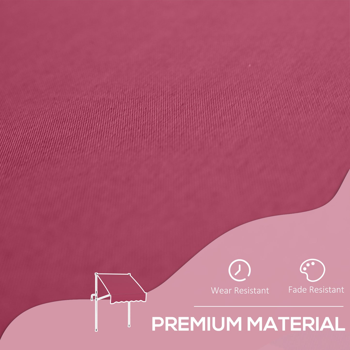 6.6'x5' Manual Retractable Patio Awning Sun Shelter Window Door Deck Canopy, Water Resistant UV Protector, Wine Red