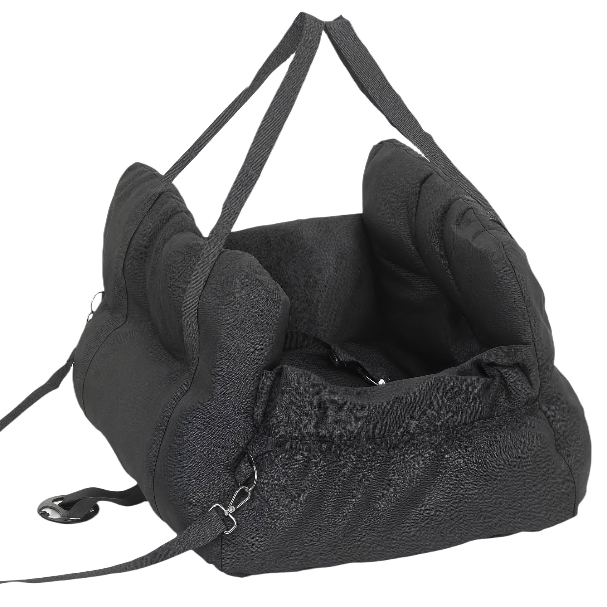 Dog Car Seat for Small Pets, Dog Booster Car Seat with Cushion and Storage Pockets, Machine Washable, Black