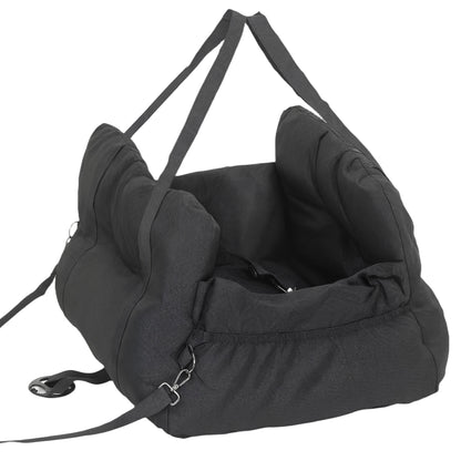 Dog Car Seat for Small Pets, Dog Booster Car Seat with Cushion and Storage Pockets, Machine Washable, Black