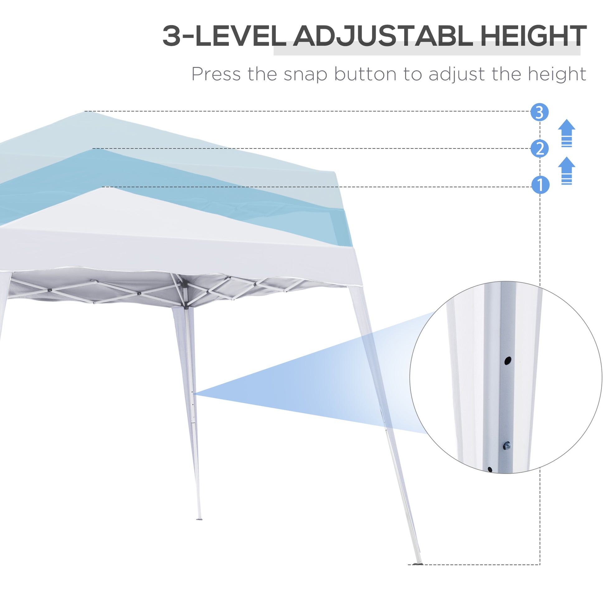 8' x 8' Pop Up Canopy, Outdoor Foldable Tent, Portable Canopy Tent with Carrying Bag for Camping, Party, Picnic, White