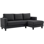 L Shaped Couch, L Shape Sofa with Chaise Lounge and Spring Cushion for Living Room, Bedroom, Grey