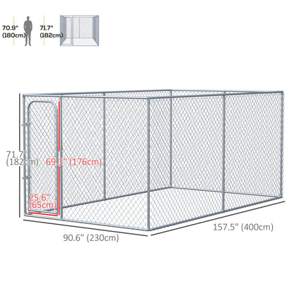 99 Sq. Ft. Dog Playpen Outdoor with Galvanized Steel Frame, for Small and Medium Dogs, 13.1' x 7.5' x 6'