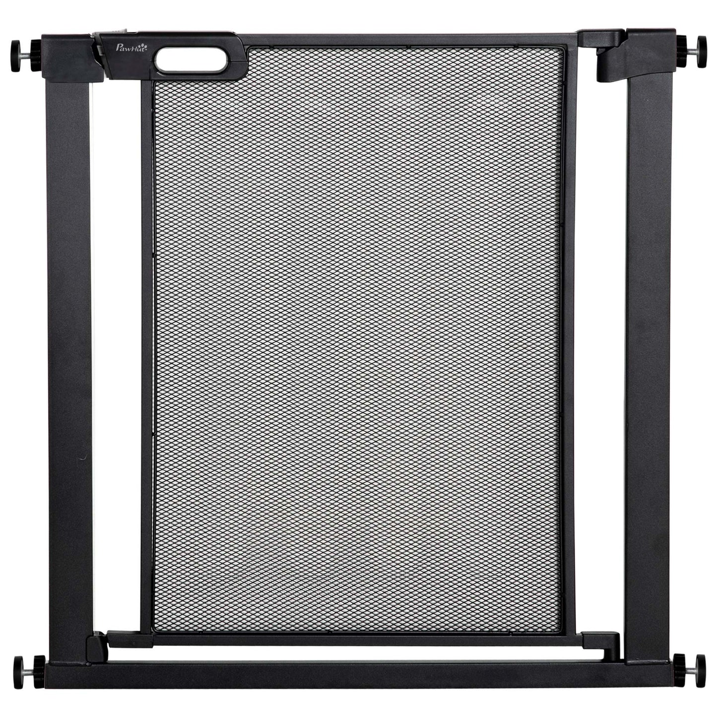 29.5"-32.3" Metal Pet Gate, w/ Auto Closing Door, Double Locking, Dog Gate for Doorways, Stairs, Hallways, Indoor/Outdoor, Black