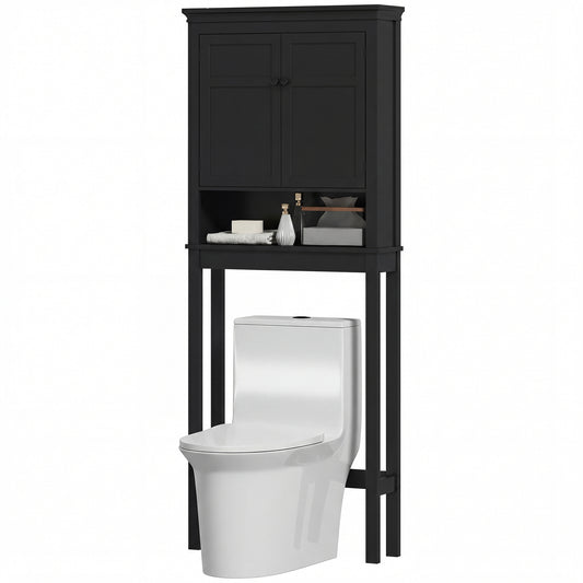 3-Tier Over Toilet Storage Unit Washing Machine Cabinet Dryer Cabinet with Adjustable Shelf for Bathroom, Laundry