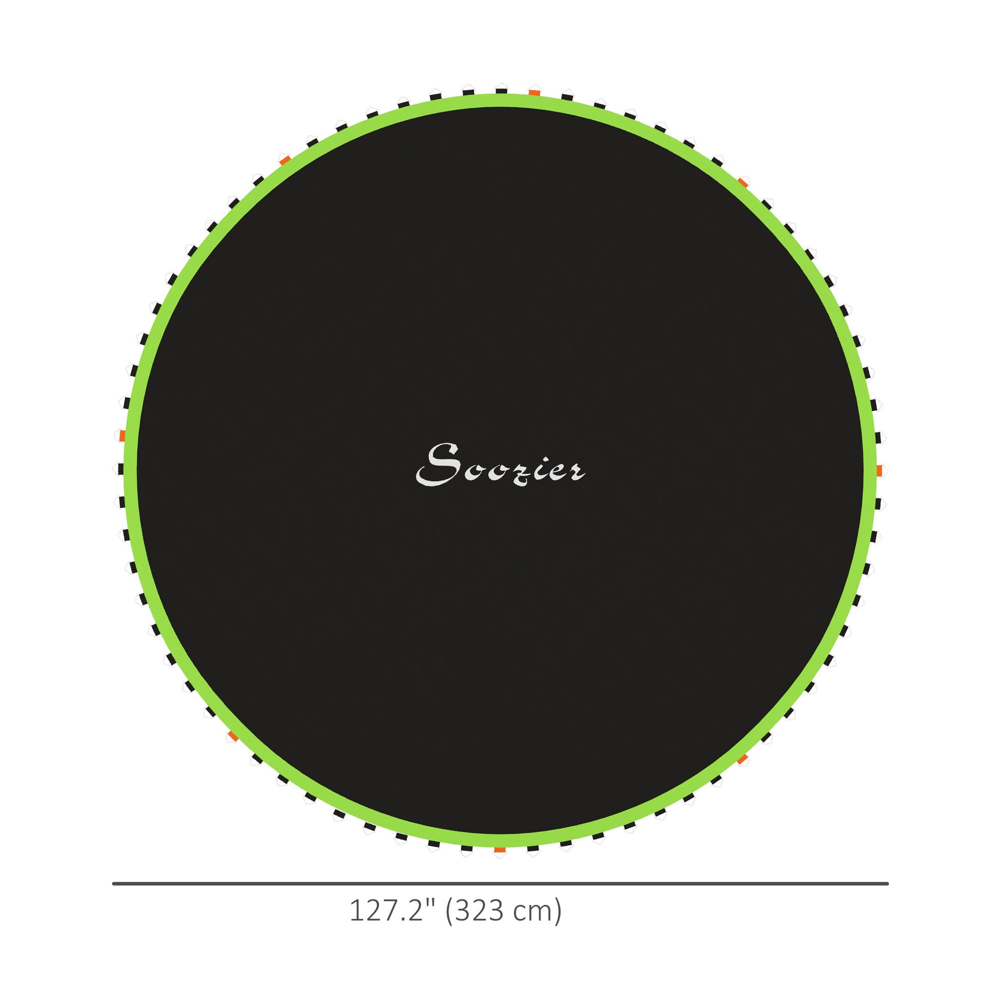 Soozier Trampoline Mat Replacement with Spring Pull Tool and 72 V-Hooks, Fits 12ft Trampoline, Using 5.5" Springs, Green