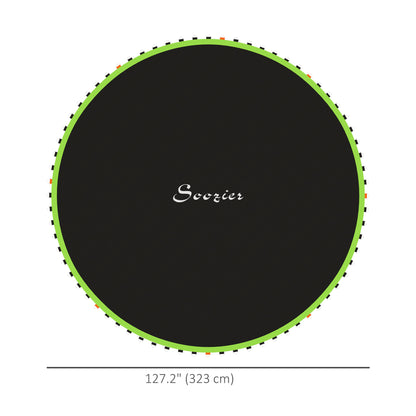 Soozier Trampoline Mat Replacement with Spring Pull Tool and 72 V-Hooks, Fits 12ft Trampoline, Using 5.5" Springs, Green