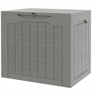 28 Gallon Deck Box, Resin Outdoor Storage Box with Handles, Waterproof and UV Resistant Storage Container