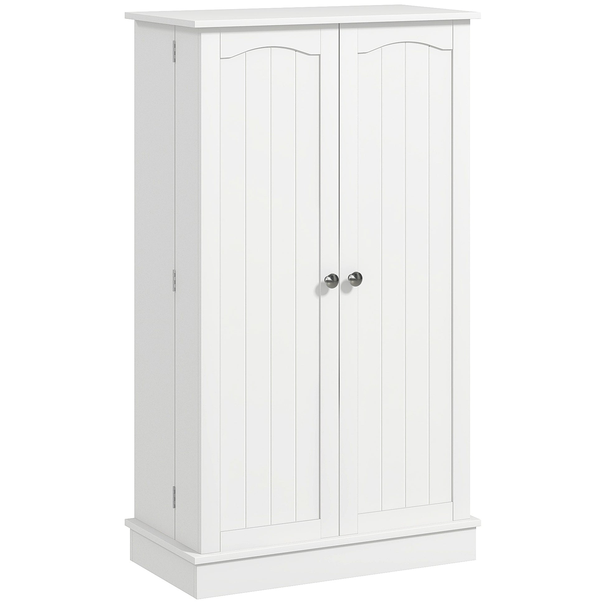 Freestanding Pantry Cabinet 41 Inch Kitchen Pantry with Spice Racks and Adjustable Shelves for Home Use, White