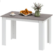 47" Kitchen Table for 4-6 People, Dining Table with Wood Effect for Dining Room, Grey