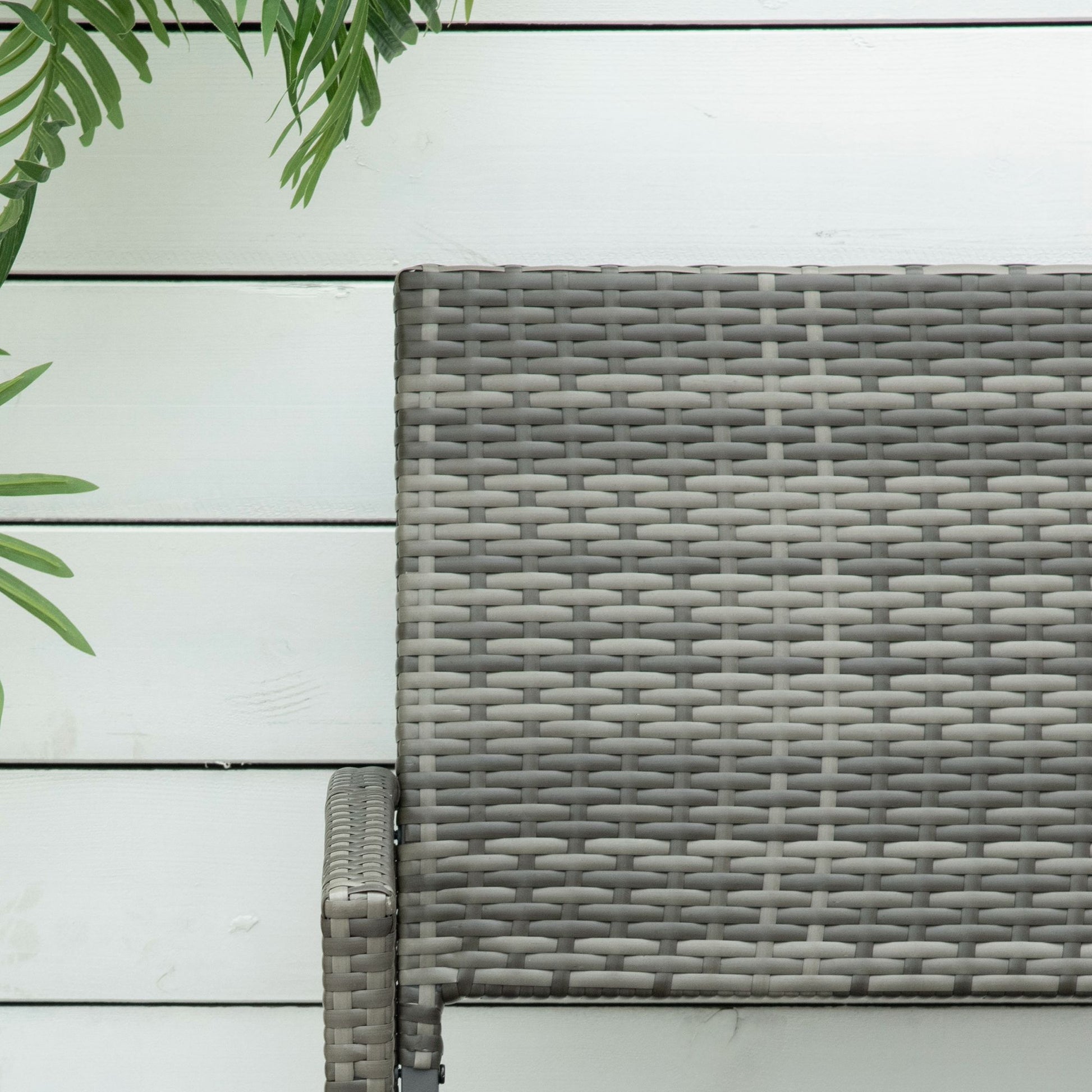 Rattan Wicker Loveseat Garden Bench Hand Woven Portable Backyard Gray