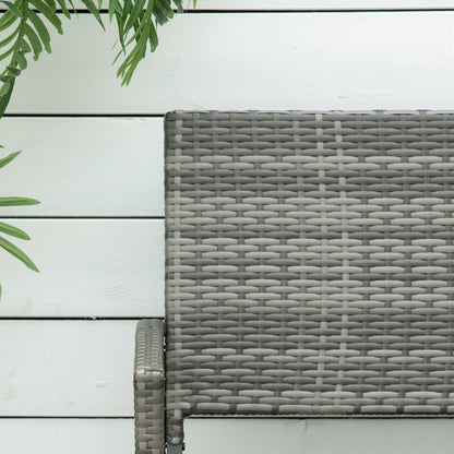 Rattan Wicker Loveseat Garden Bench Hand Woven Portable Backyard Gray