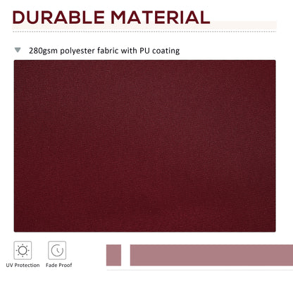 11' x 10' Retractable Awning Fabric Replacement Outdoor Sunshade Canopy Awning Cover, UV Protection, Wine Red