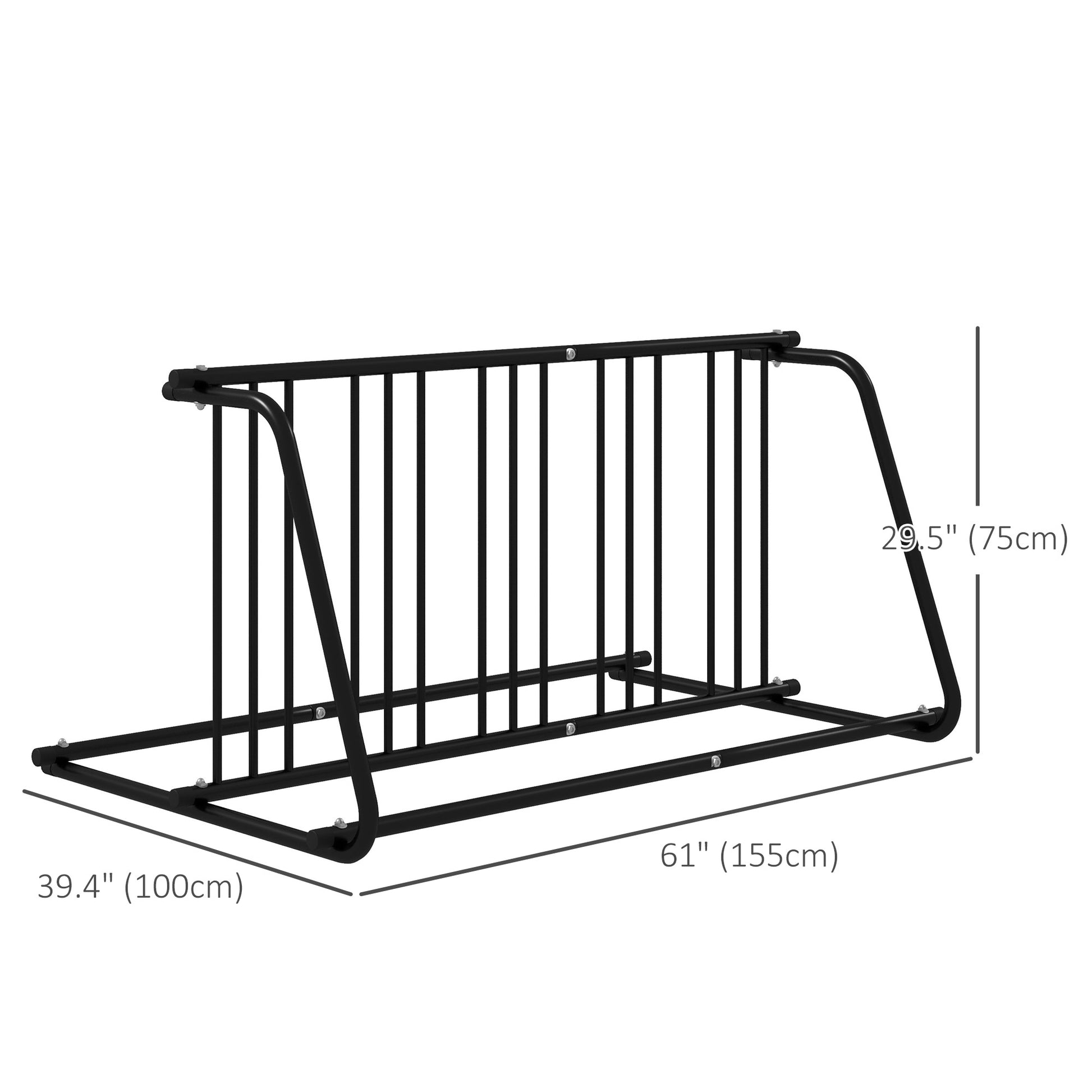 All-Steel Bike Rack, 61" Bike Stand, 6-Bike Capacity, Dual-Side, for Garages Streets Yards Schools