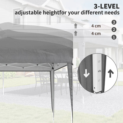 10 x 10ft Folding Pop Up Tent Outdoor Gazebo Canopy with Carrying Bag, Grey