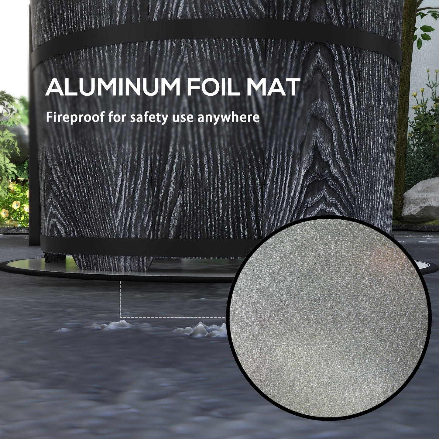 Smokeless Fire Pit, Portable Camping Bonfire Stove with Mat for Backyard Patio Picnic, Magnesium Oxide, Black