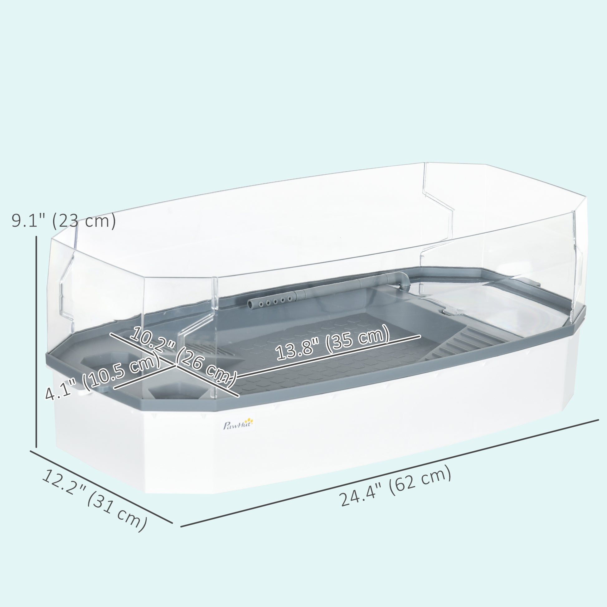 Turtle Tank Kit, Turtle Aquarium with Basking Platform, Water Pump, Filter Layer Design, Reptile Habitat