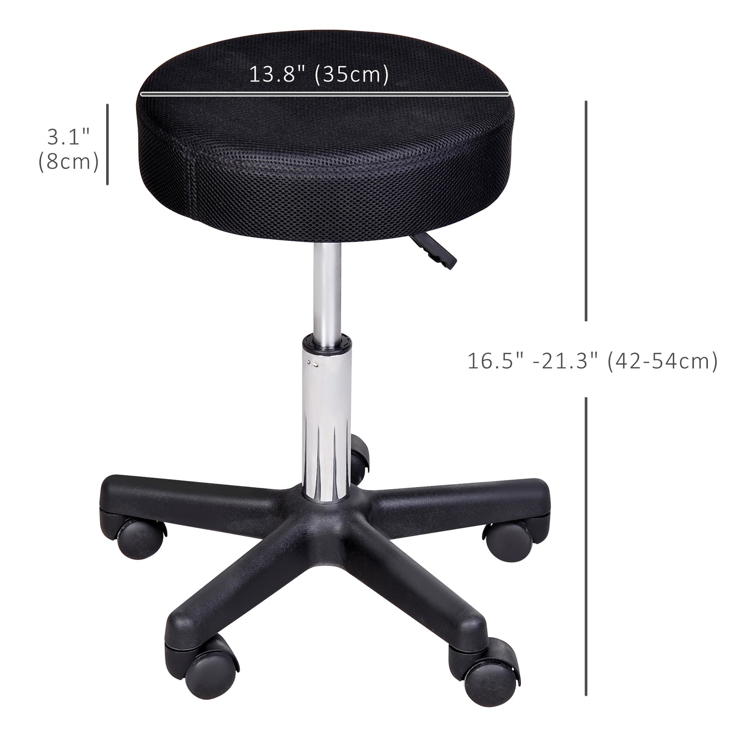 Adjustable Hydraulic Swivel Massage Salon Stool Facial Spa Tattoo Saddle Chair with 3 Changeable Seat Covers, Red/White/Black