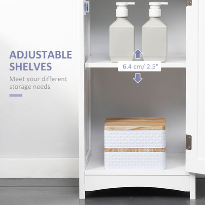 Tall Bathroom Storage Cabinet, Slim Bathroom Cabinet with 3 Tier Shelf, Drawer, Door, Freestanding Linen Tower, White