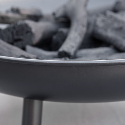 23" Round Outdoor Fire Pit, Portable Firepit Fireplace with Support Legs for Garden, Patio, Camping, Bonfire, Black