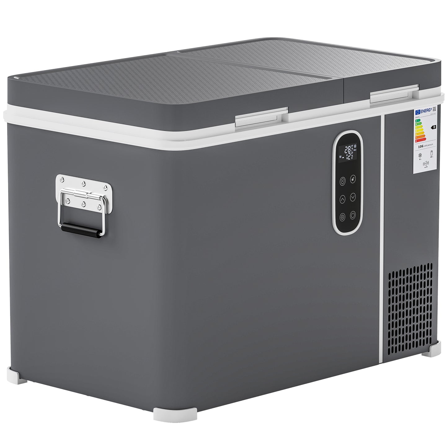 12 Volt Car Refrigerator, Dual Zone 48 QT Car Fridge with App Control, 12/24V DC and 100-240V AC,