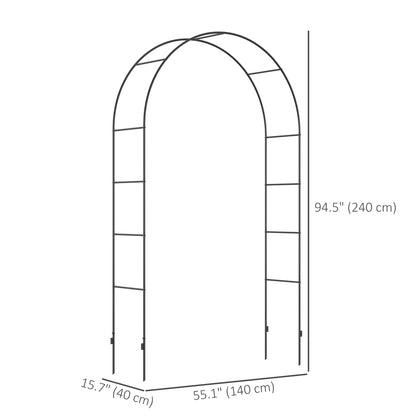 7.9FT Garden Arch Trellis, Metal Arch, Outdoor Garden Arbor for Climbing Plants, Wedding Decoration