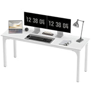71" Computer Desk, Desktop Desk with Metal Legs, White
