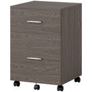 Mobile Filing Cabinet, Vertical File Cabinet with 2 Drawers, Wheels, for Letter or A4 File, Grey