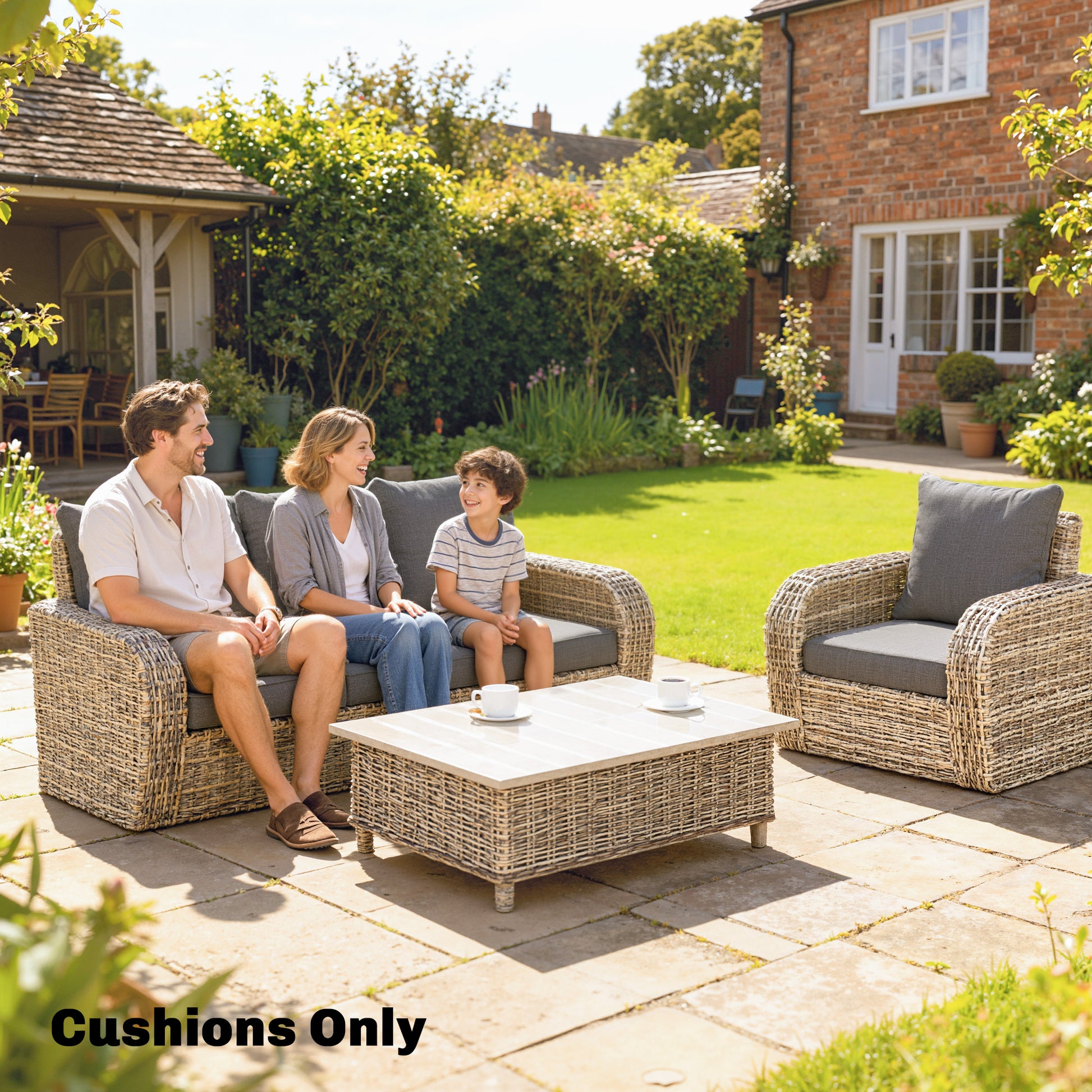Outdoor Chair Cushions Set of 4, Fade Resistant Patio Chair Cushions for Outdoor Furniture, 24" x 24", Grey