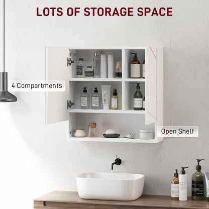Medicine Cabinet, Wall Mounted Bathroom Mirror Cabinet with Mirrored Door, Adjustable Shelf and Soft Close Mechanism